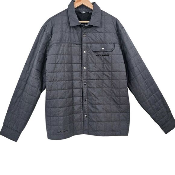 Eddie Bauer Polaris Mens L Charcoal Grey Heather Shirt Jacket - Picture 1 of 10